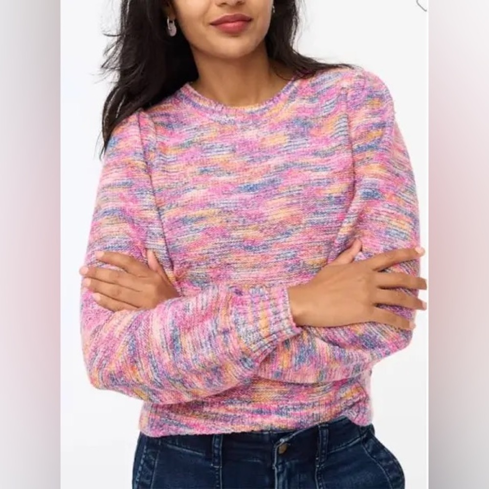 JCrew pink spaced dyed sweater women’s large